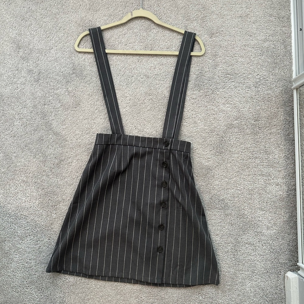 Striped Grey Overall Skirt